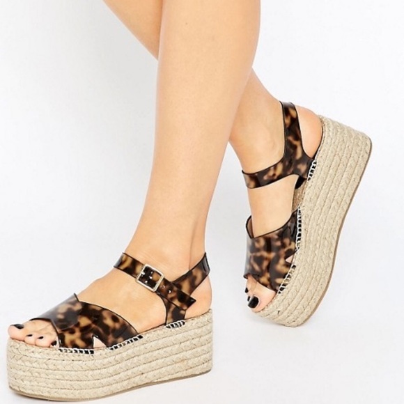 ASOS Leopard Print Flatform Sandals - Picture 2 of 3